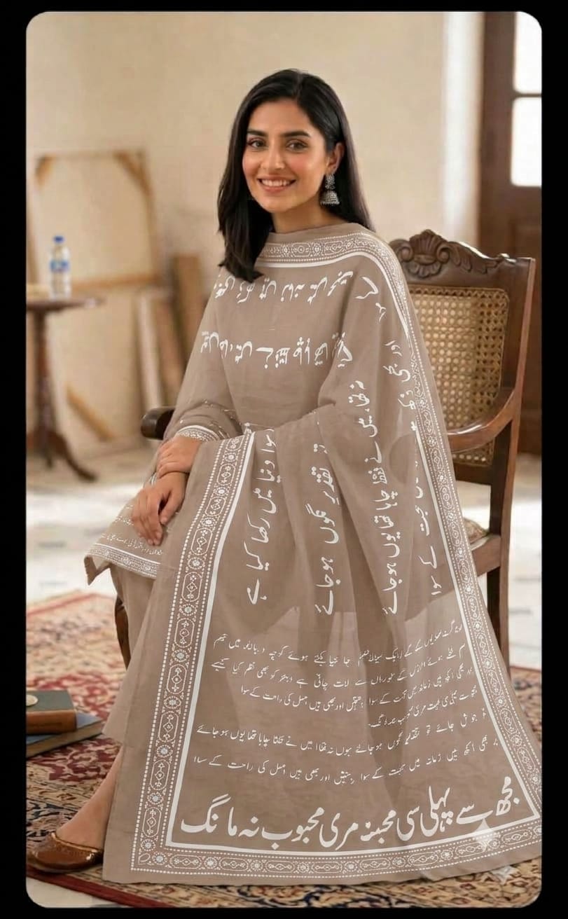 Urdu Calligraphy coloring scarf