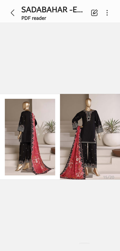 Sadabahar Eclair Embroidered 3 Piece Collection 2026