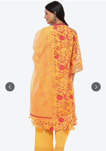 Aabroo Orange & Pink A-Line Kurti