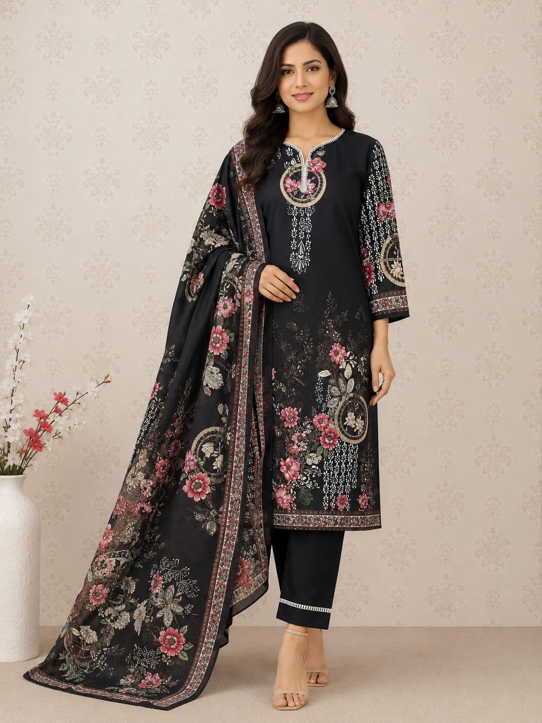Nasrin black Pakistani style dress