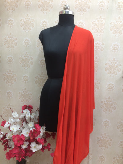Vibrant Coral Jersey Dupatta