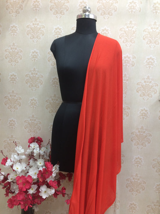 Vibrant Coral Jersey Dupatta