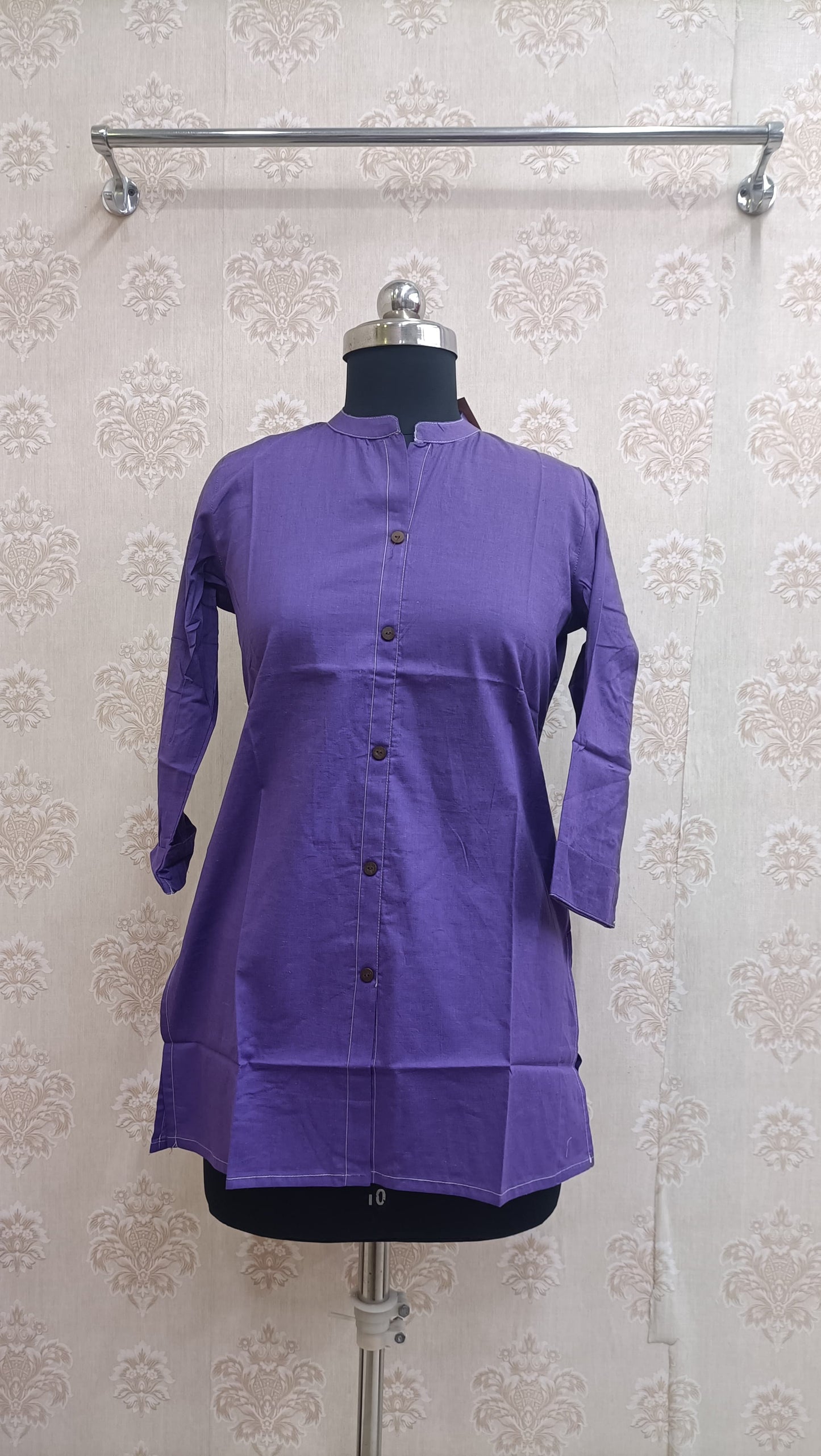 solid purple cotton kurti