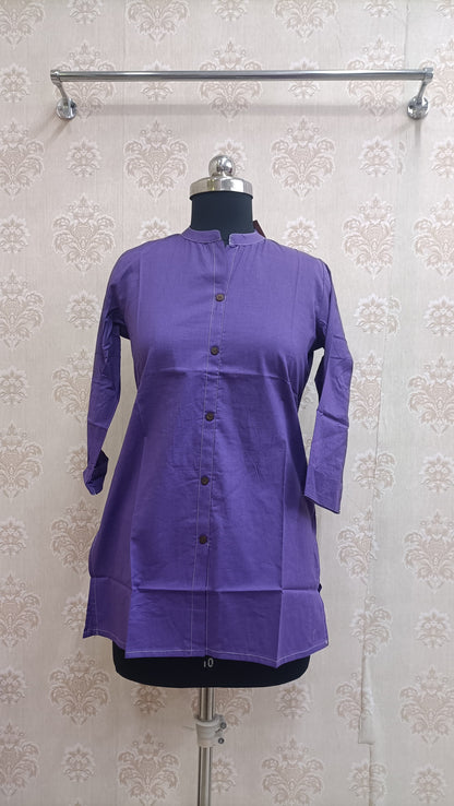 solid purple cotton kurti