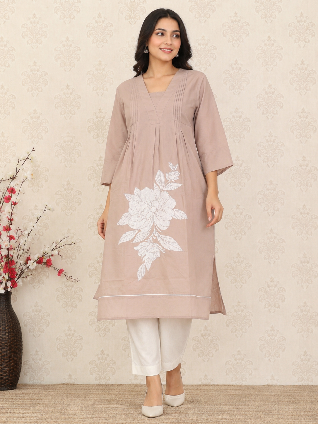 Cotton A line Designer single kurta