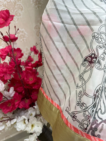 Elegant Monochrome Printed Dupatta
