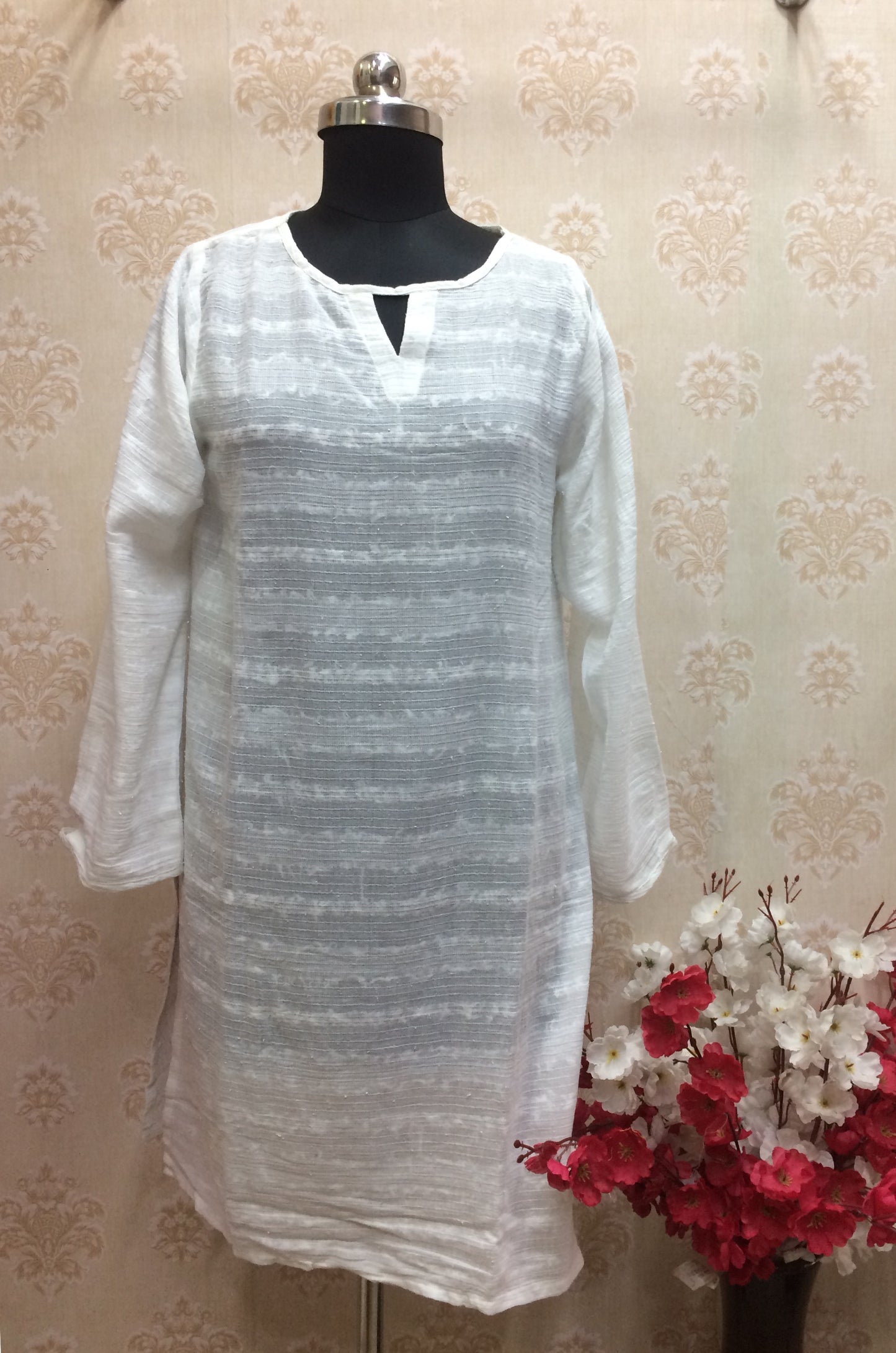 Pure White Cotton Tunic Kurta