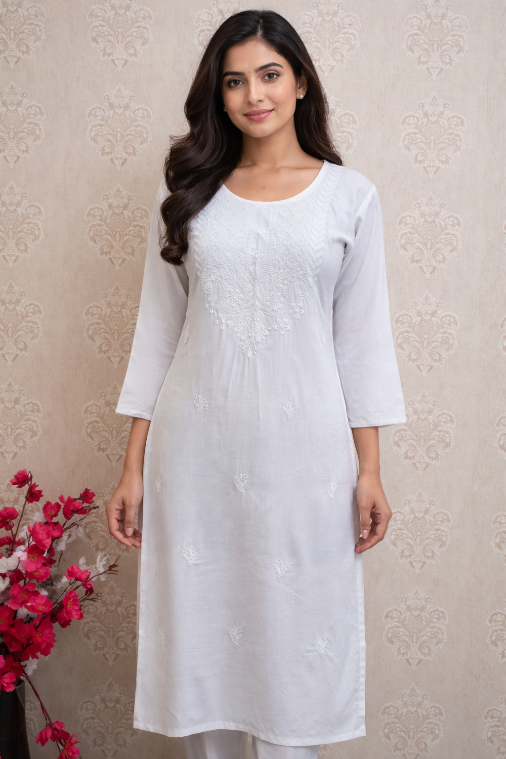 White Chikankari kurti