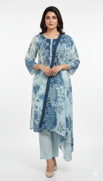 Pakistani dress sky blue