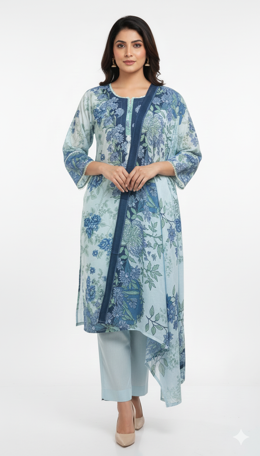 Pakistani dress sky blue