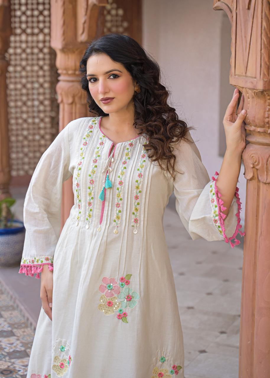Nasim Ivory Embroidered Co-Ord Set