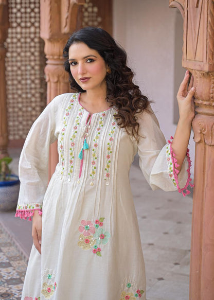 Nasim Ivory Embroidered Co-Ord Set