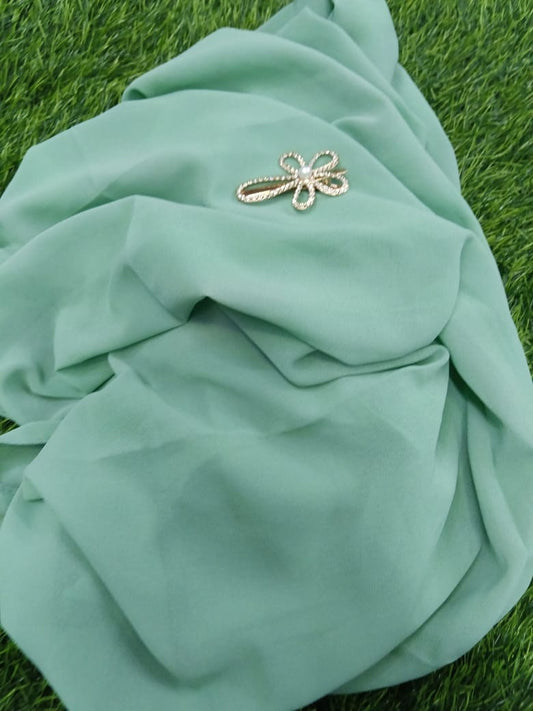 Premium  Sage Green Georgette Chiffon