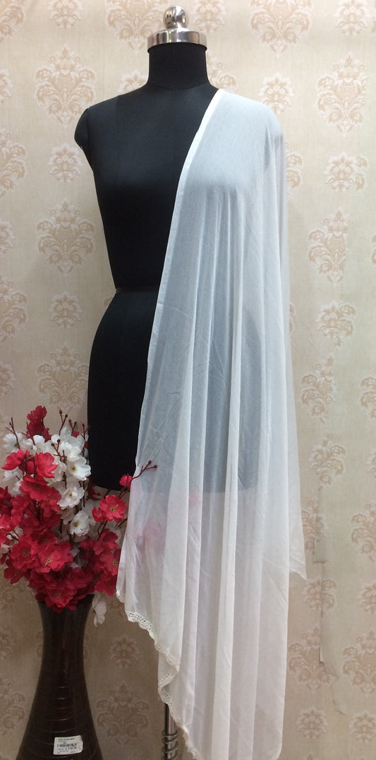 Pure white chiffon dupatta