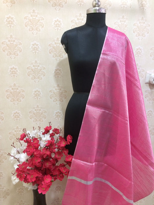 Organza heavy shining dupatta with gray border