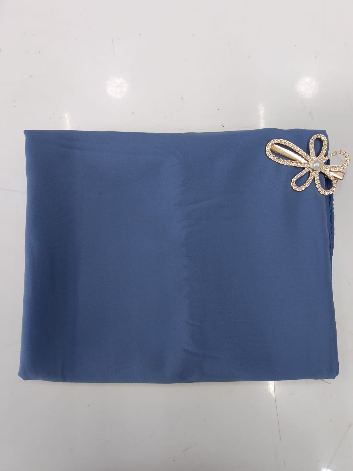 Premium Slate Blue Chiffon Hijab