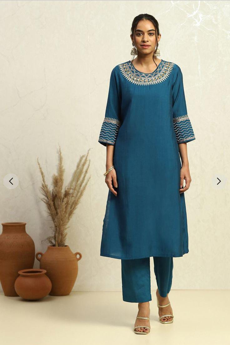 Biba Embroidered straight Kurti