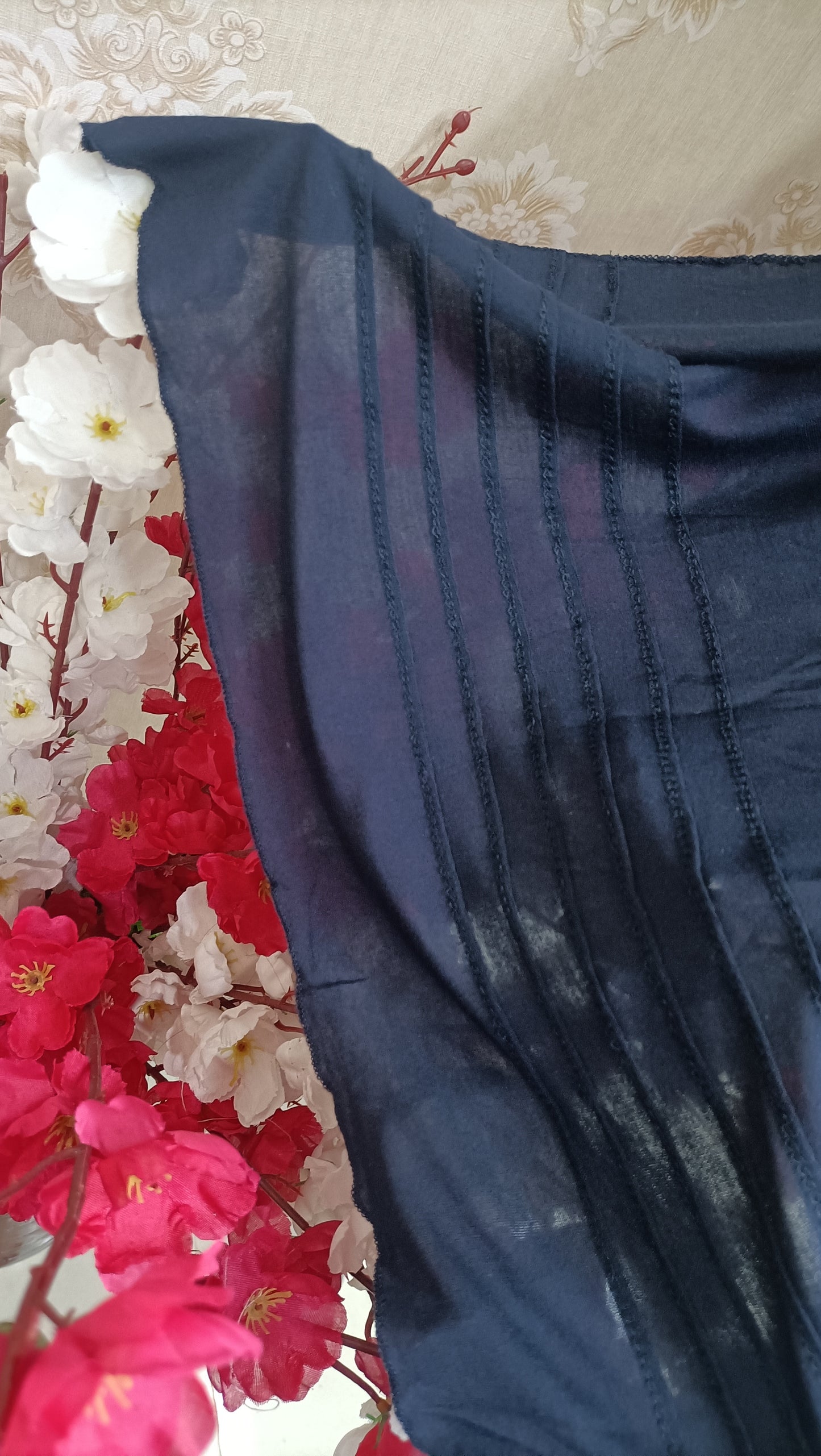 Navy Blue Jercy dupatta