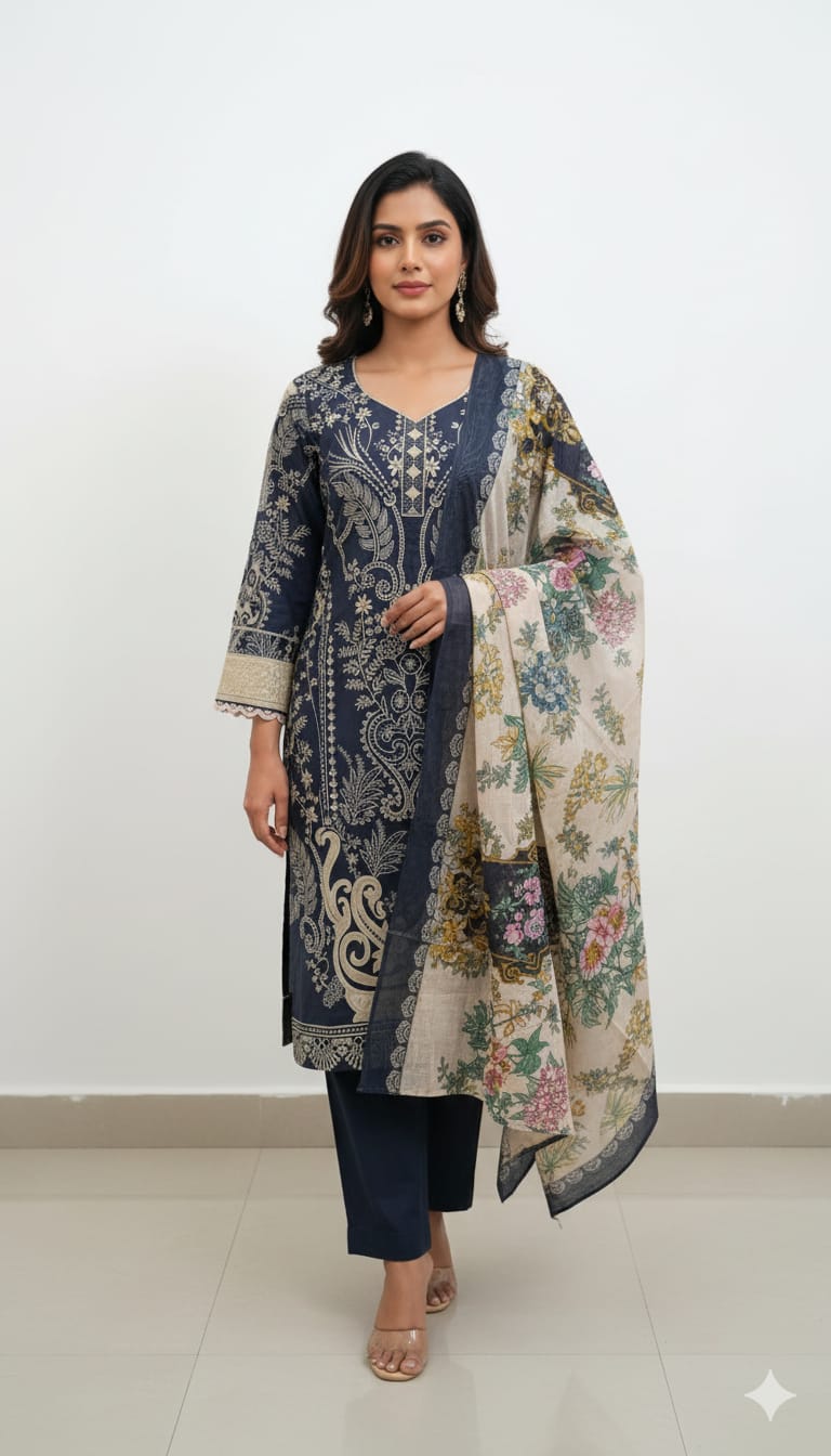 pakistani dress Black and Cream