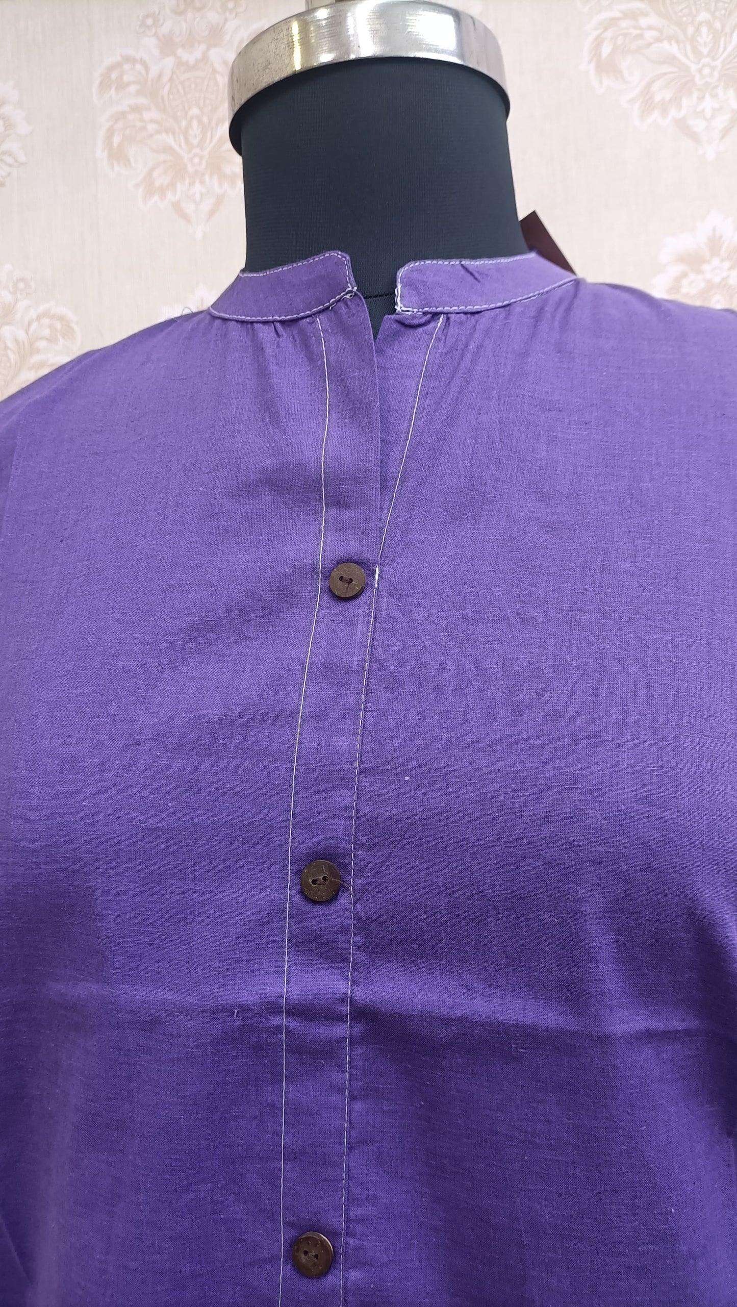 solid purple cotton kurti