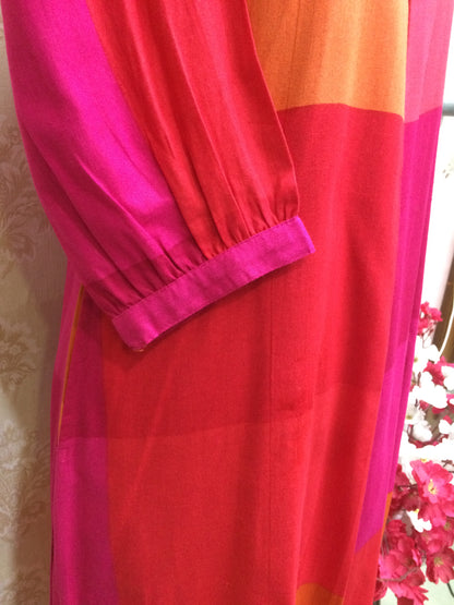Vibrant Color Block cotton  Kurta Tunic Top